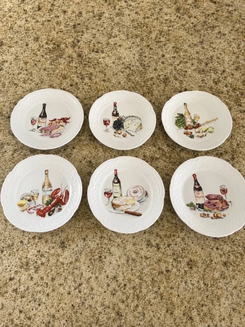 Porcelain canapé appetizer plates  PHILIPPE DESHOULIERE set of 6 New In Box